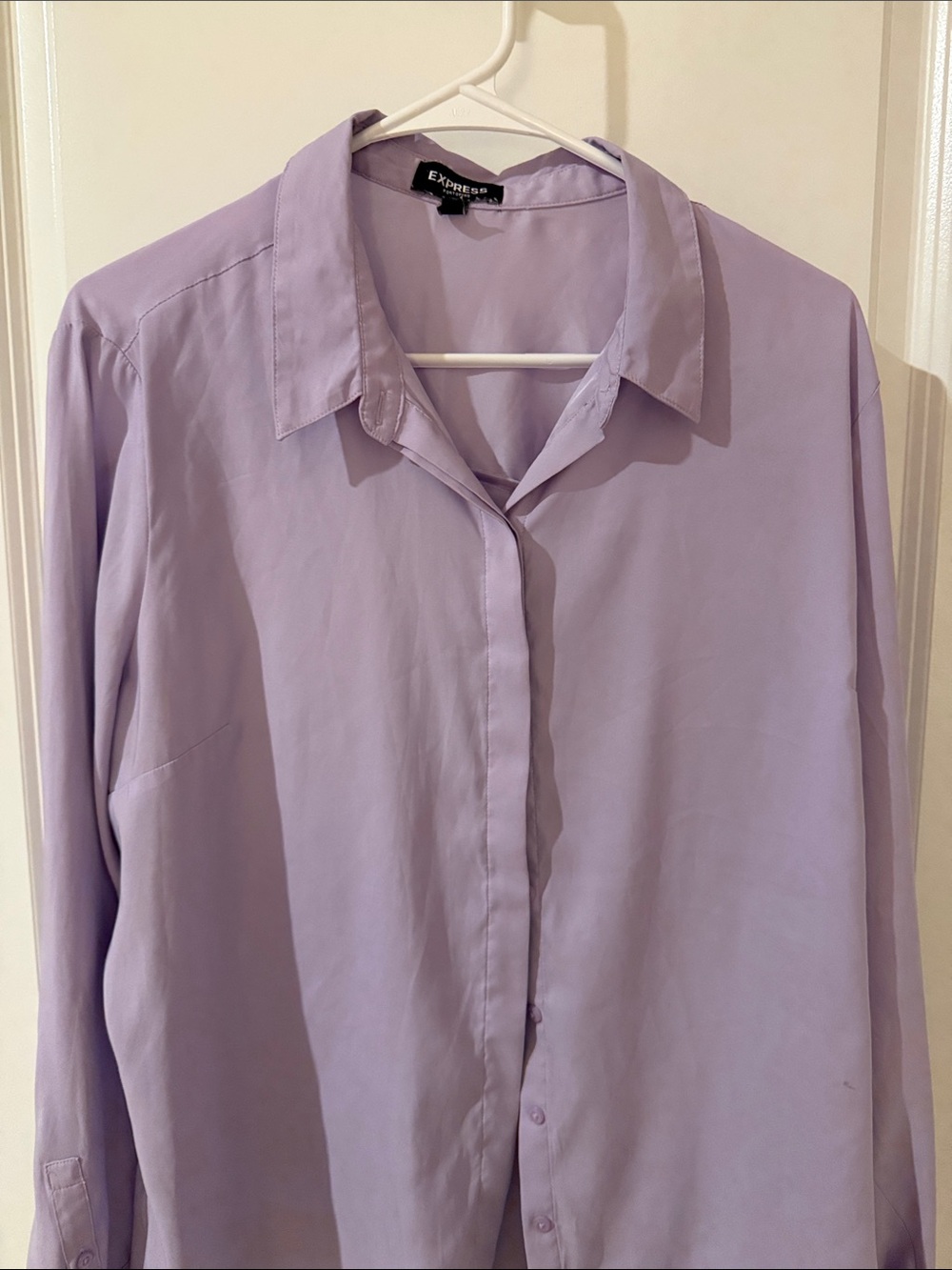 Express Women’s Light Lavender Button-Up Shirt